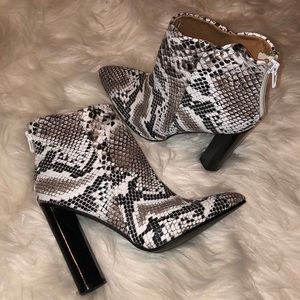 snake print booties